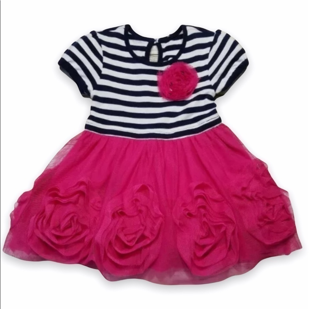 𝅺THE Children's Place 12-18 mo Striped‎ Tulle Dress